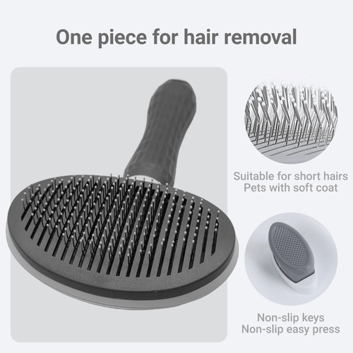 1/2pcs Manual Pet Hair Brush- Durable Cat And Dog Hair Removal Comb, Ergonomic Handle, Durable ABS Material And Stainless Steel Bristles, Cat And Dog Hair Cleaner, Pet Grooming Tool| Fine Hair Comb- Suitable for Cats And Dogs