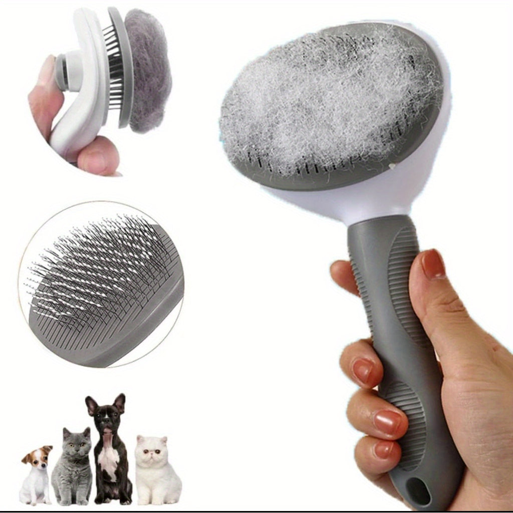 1/2pcs Manual Pet Hair Brush- Durable Cat And Dog Hair Removal Comb, Ergonomic Handle, Durable ABS Material And Stainless Steel Bristles, Cat And Dog Hair Cleaner, Pet Grooming Tool| Fine Hair Comb- Suitable for Cats And Dogs