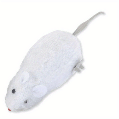 1 Durable Interactive Wind-Up Mouse Toy- Running Mouse Plush Cat and Dog Toy, No Batteries Needed, Available in Multiple Colors (Black, Gray/Pink, Brown), Suitable for All Dog Sizes, Plastic Material, Mouse Toy